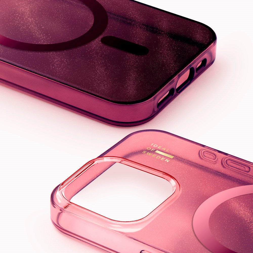 iPhone 15 Pro iDeal Of Sweden Clear Case - MagSafe Compatible - Cherry Lacquer