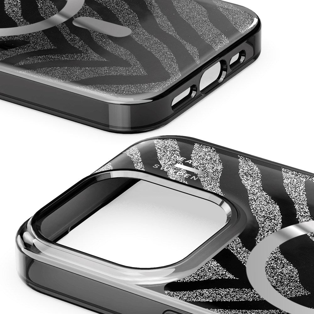 iPhone 15 Pro iDeal Of Sweden Clear Case - MagSafe Compatible - Zebra Mystique