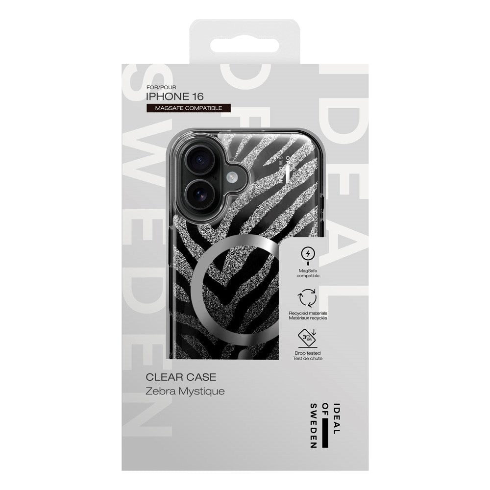 iPhone 16 iDeal Of Sweden Clear Case - MagSafe Compatible - Zebra Mystique