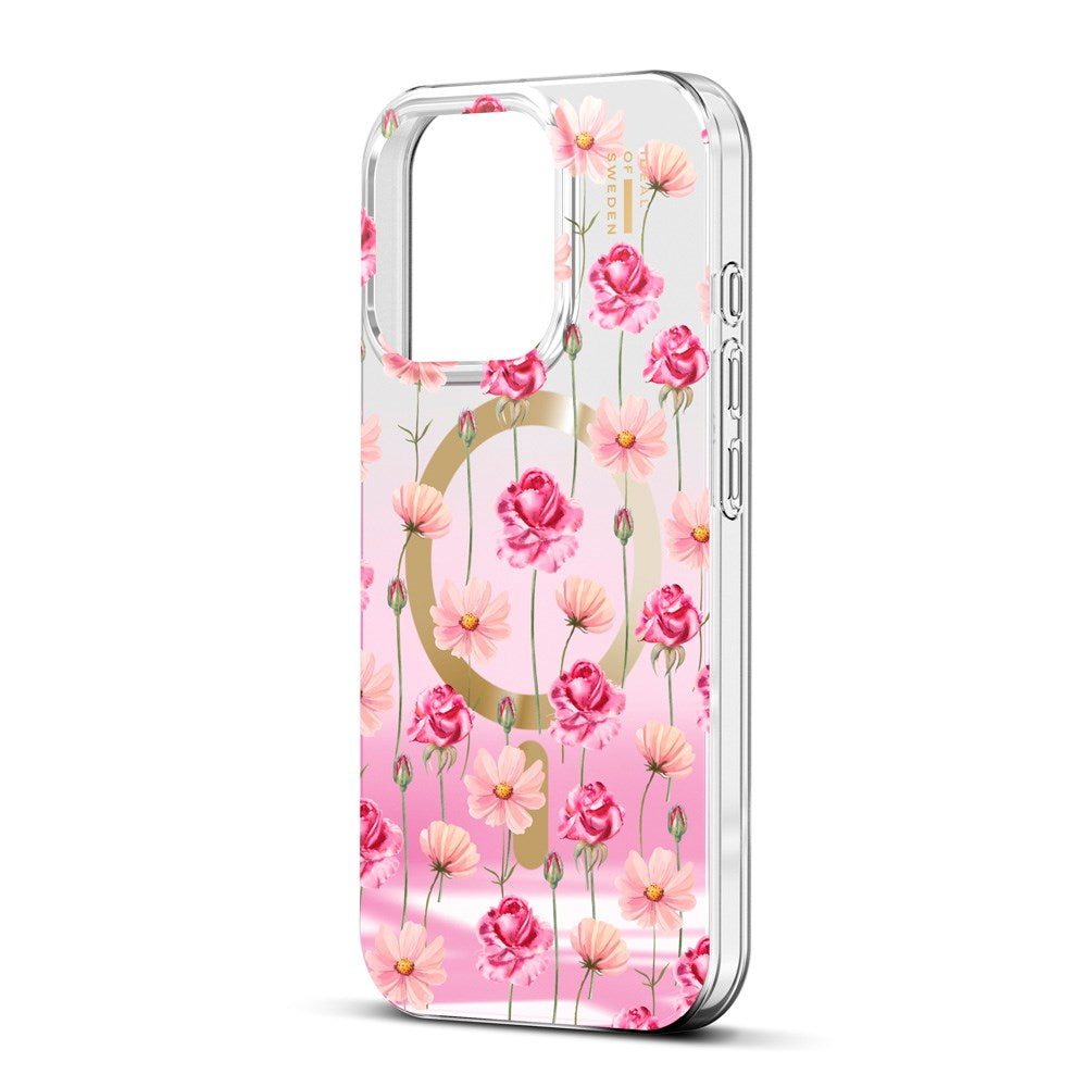 iPhone 16 Pro Max iDeal Of Sweden Mirror Case - MagSafe Compatible - Rose Blush Floral