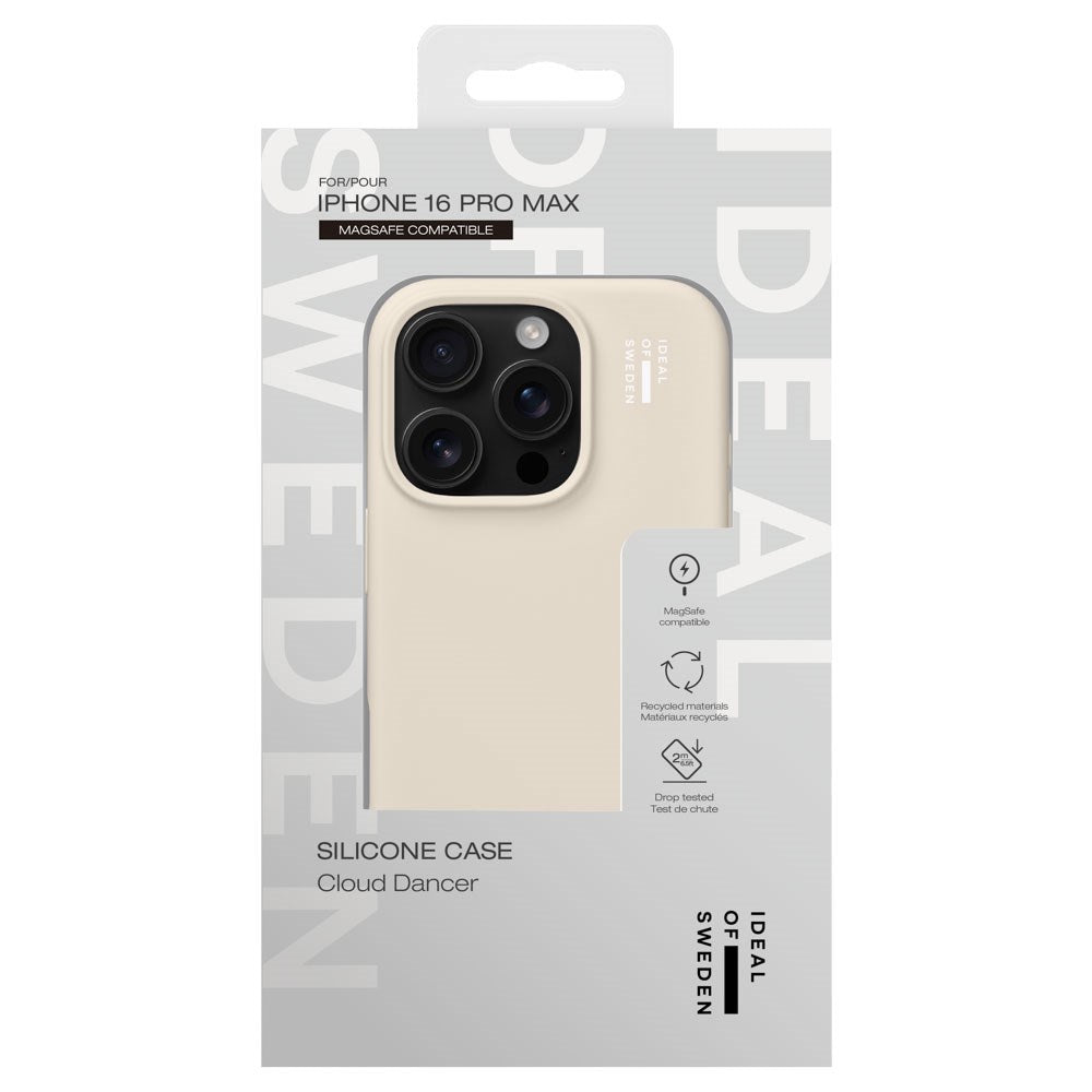 iPhone 16 Pro Max iDeal Of Sweden Silicone Case - MagSafe Compatible - Cloud Dancer