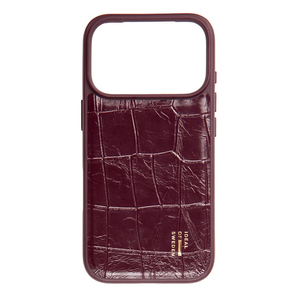 iPhone 18 Pro / 17 Pro iDeal of Sweden Vegan Leather Case - MagSafe Compatible - Fine Wine Croco