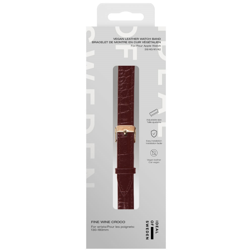 Apple Watch (38/40/SE/41/42mm) Vegan Leather Watch Strap - Fine Wine Croco