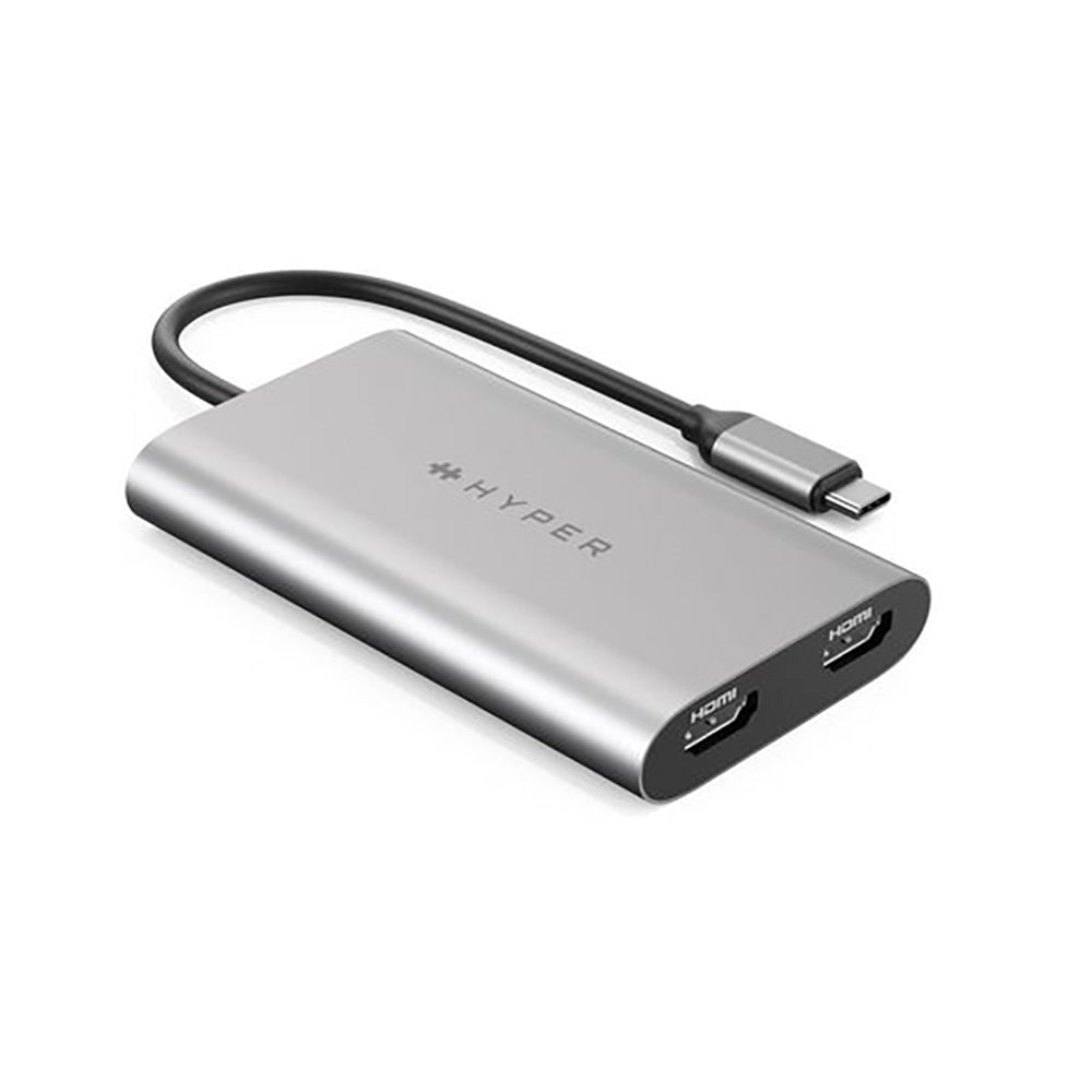 Hyperdrive USB-C to 2 x HDMI Adapter - Silver