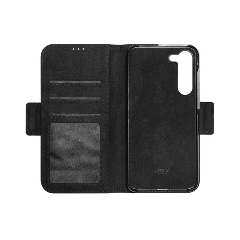 Samsung Galaxy S23+ (Plus) Key Nordfjord Slim Magnet Wallet Leather Flip Case - Black
