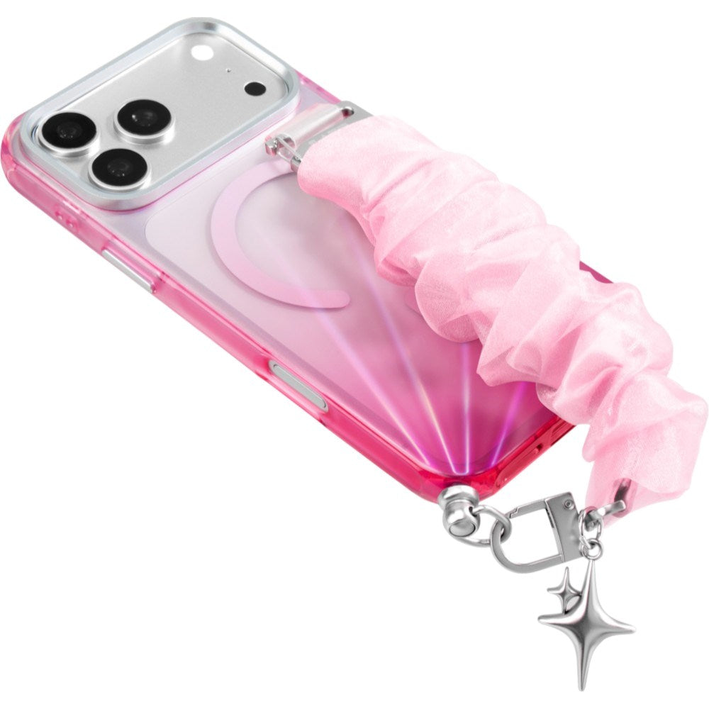 iPhone 18 Pro / 17 Pro LAUT NOVA GLOW Case with Strap and Star Charm - MagSafe Compatible - Pink