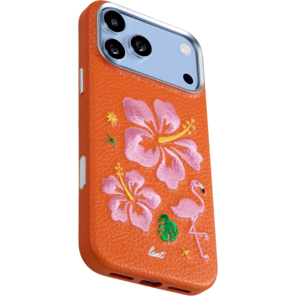 iPhone 18 Pro / 17 Pro LAUT TWINE EDGE Case w. Strap - MagSafe Compatible - Sunset Hibiscus