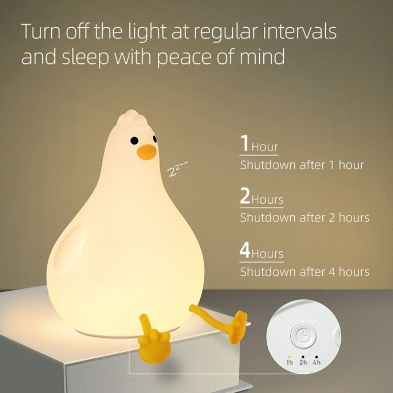 Lippa Silicone Night Light with Timer - Chicken