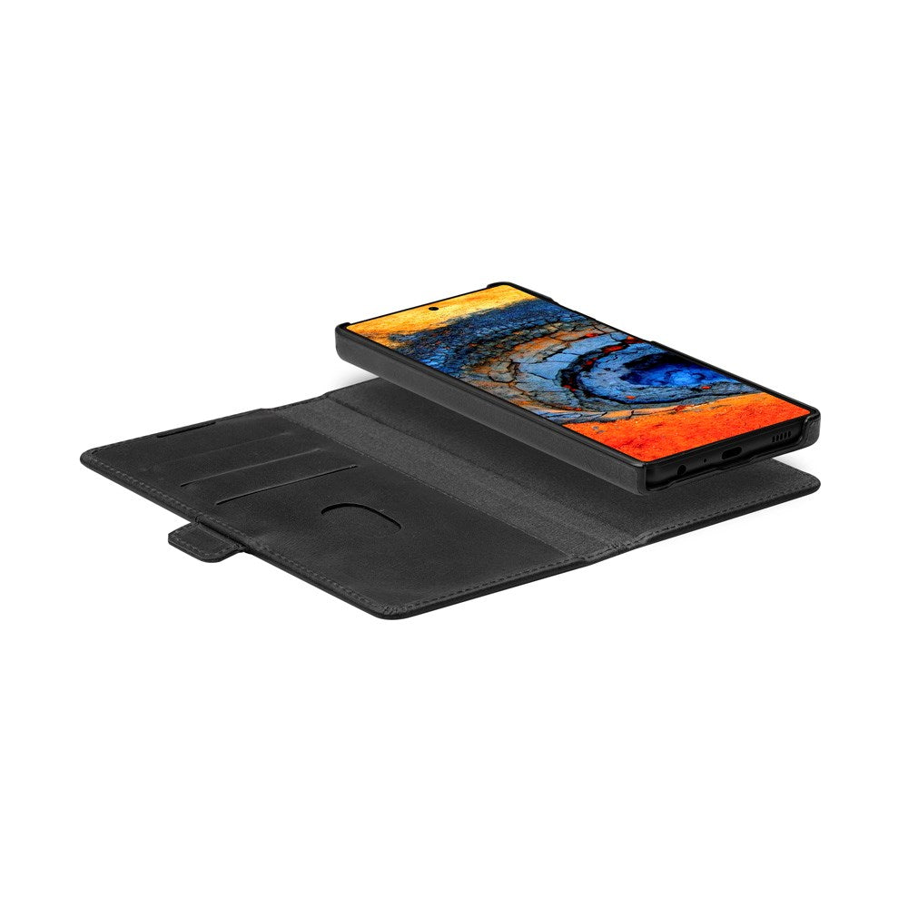 Samsung Galaxy S25 Ultra - dbramante1928 Lynge Genuine Leather 2-in-1 Flip Case - Black