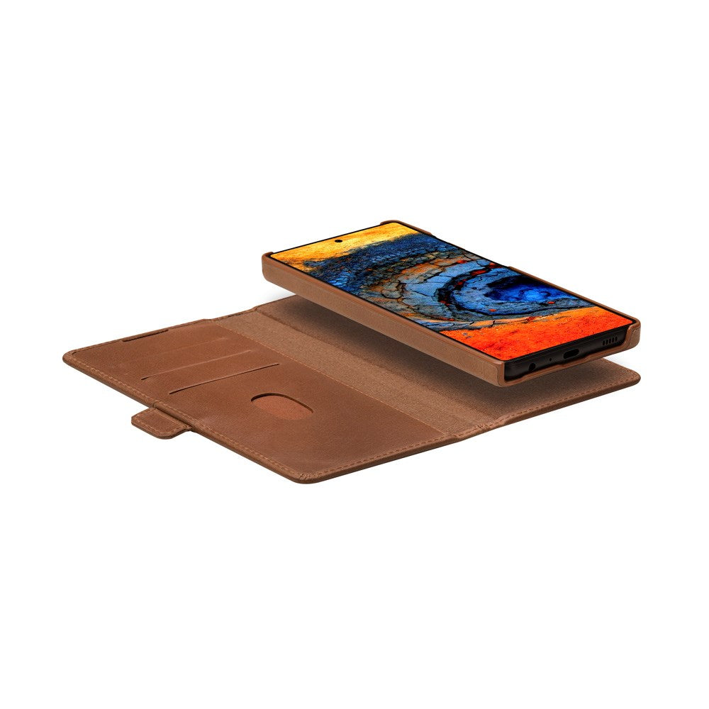 Samsung Galaxy S25 Ultra - dbramante1928 Lynge Genuine Leather 2-in-1 Flip Case - Tan