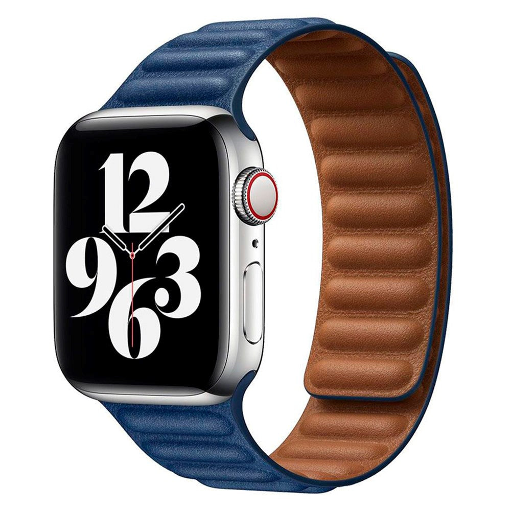 Lippa Apple Watch (42/44/SE/45/46/49mm) Magnetic Leather Strap - Blue