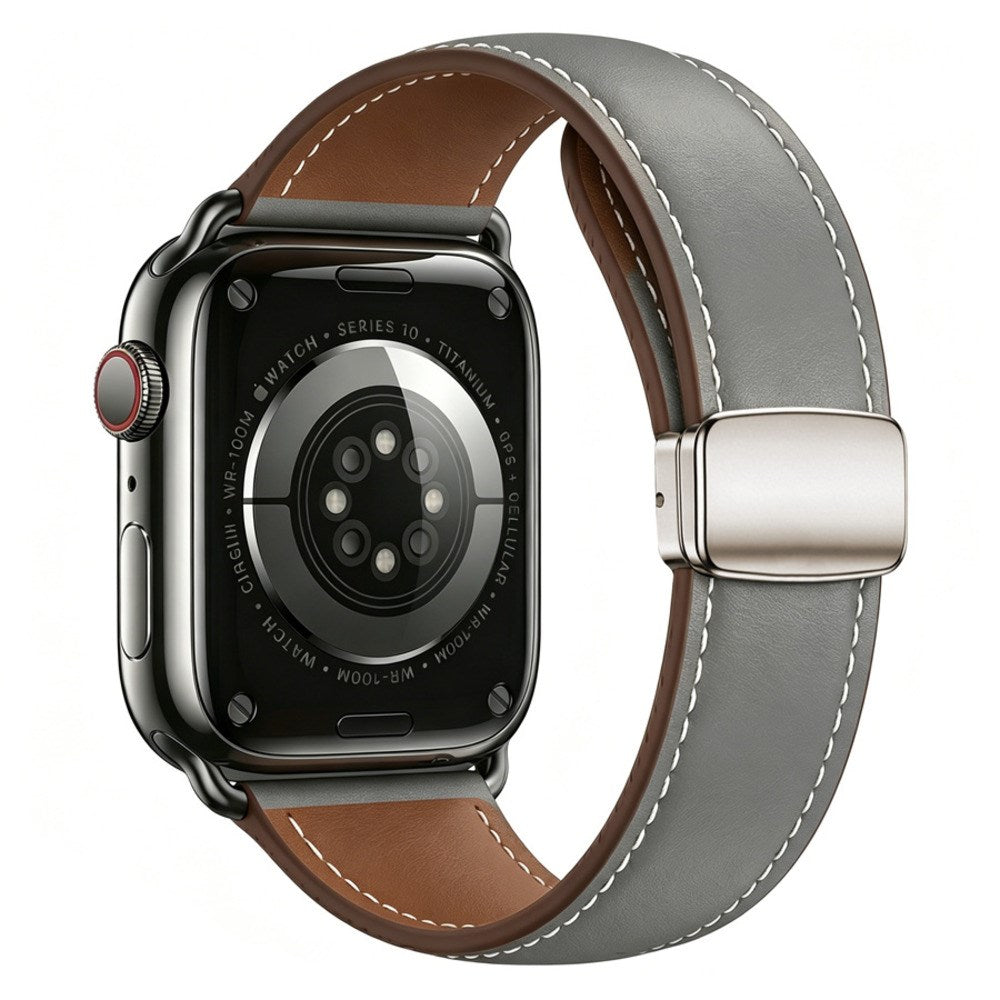 Apple Watch (38/40/41/42 mm) Lippa Magnetic Artificial Leather Strap - Grey