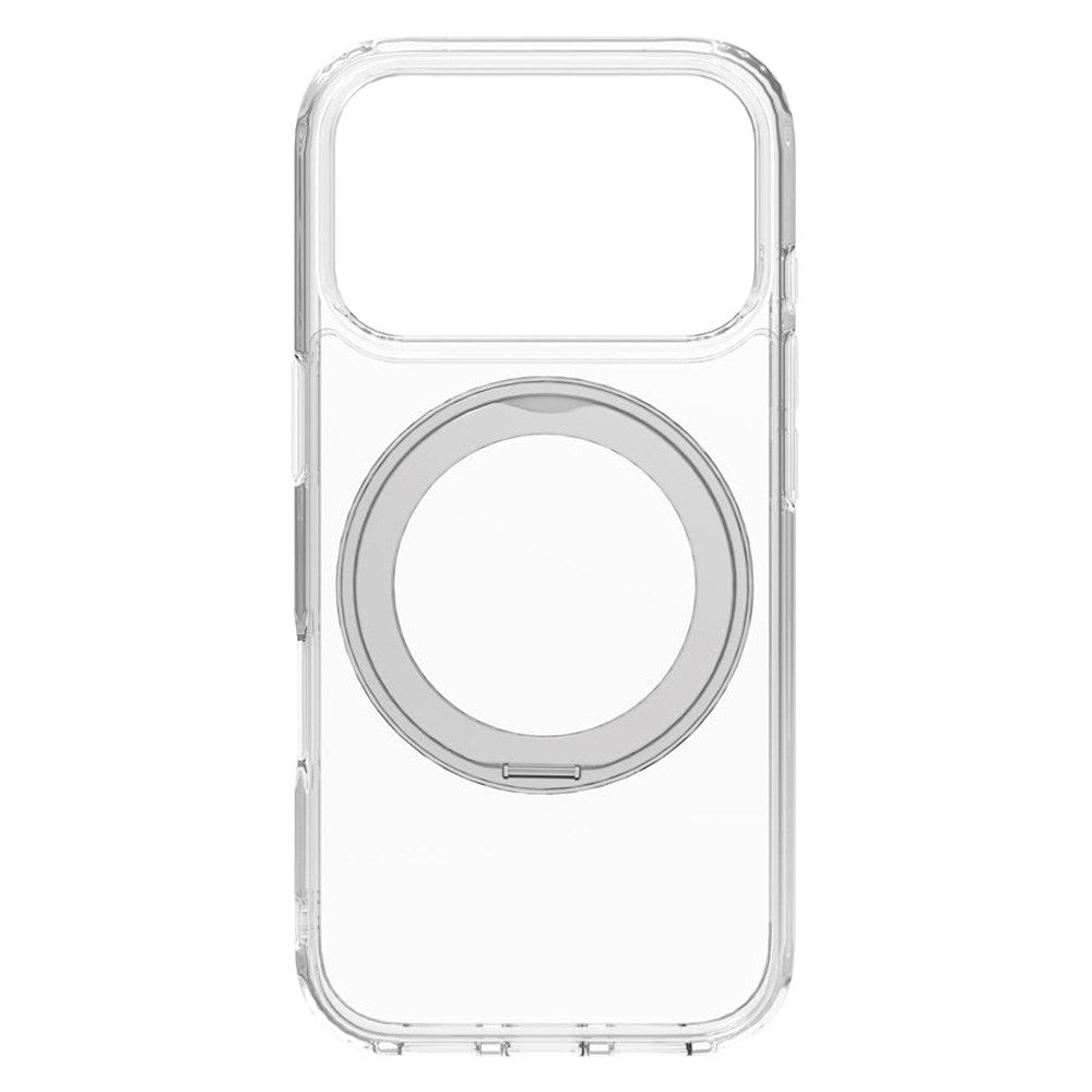 iPhone 17 Pro Lippa Hybrid Plastic Case with 360 Rotating Kickstand - MagSafe Compatible - Transparent / Silver