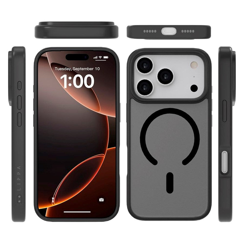 iPhone 17 Pro Lippa Hybrid Plastic Case - MagSafe Compatible - Matte / Black