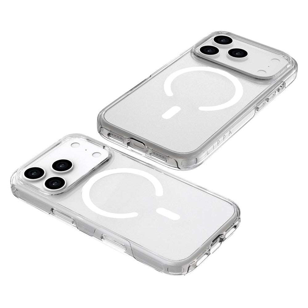 iPhone 17 Pro Lippa Hybrid Plastic Case - MagSafe Compatible - Transparent / White