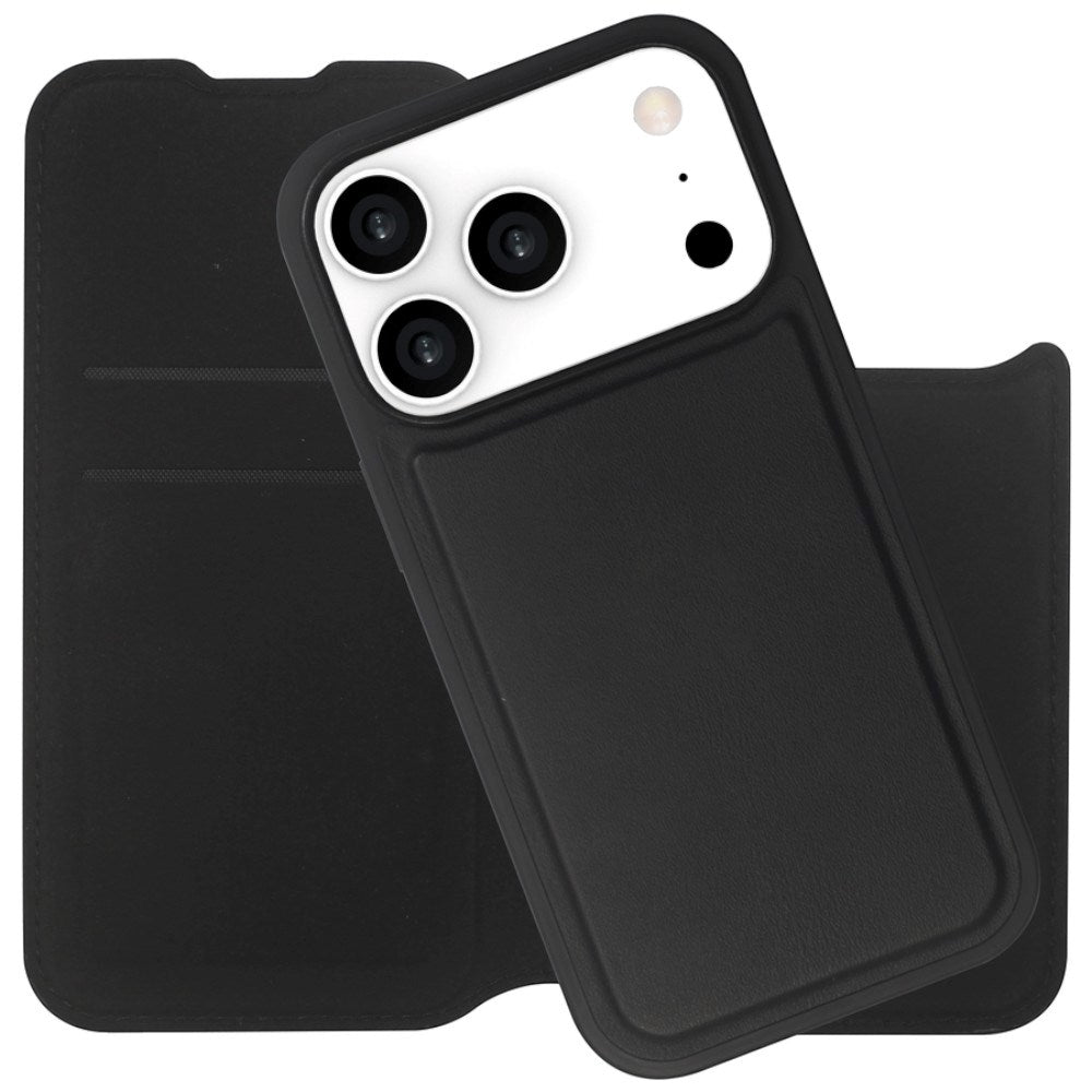 iPhone 17 Pro / 18 Pro Lippa Wallet Artificial Leather 2-in-1 Flip Case - MagSafe Compatible - Black