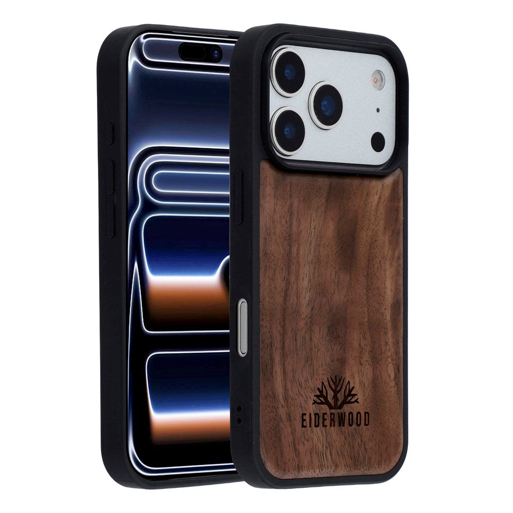 EIDERWOOD iPhone 17 Pro Magnetic Wood Case - MagSafe Compatible - Walnut Tree