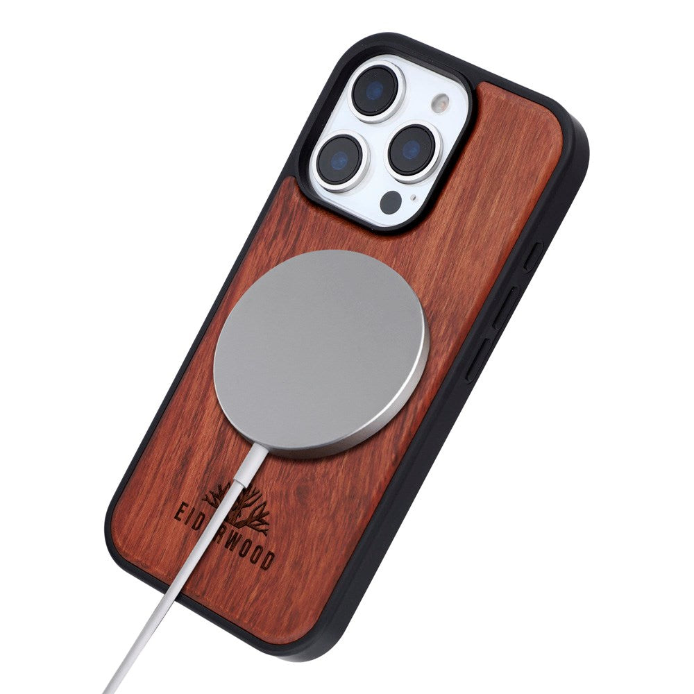 EIDERWOOD iPhone 16 Pro Magnetic Wood Case - MagSafe Compatible - Rosewood