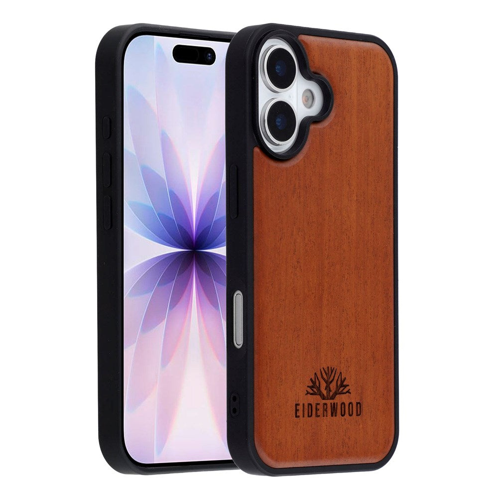 EIDERWOOD iPhone 17 Magnetic Wood Case - MagSafe Compatible - Rosewood