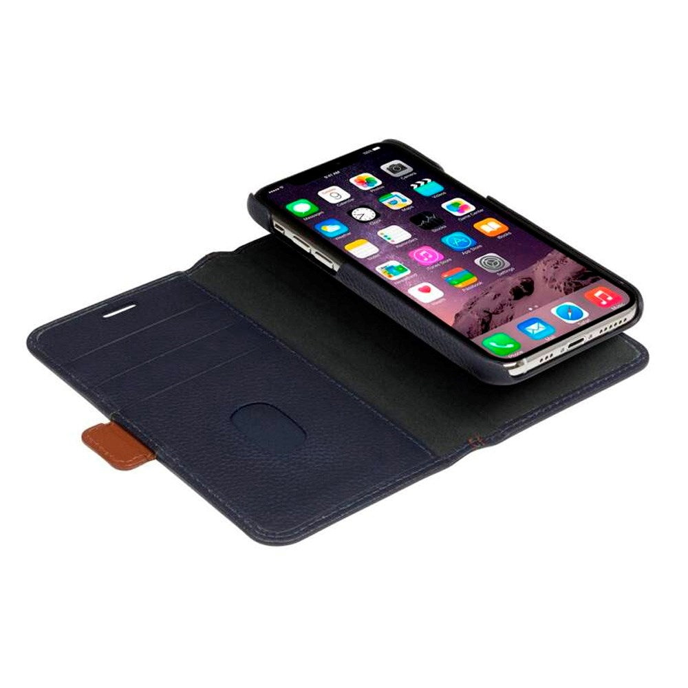 iPhone 11 Pro dbramante1928 Lynge 2-in-1 Genuine Leather Flip Case - Pebbled Blue