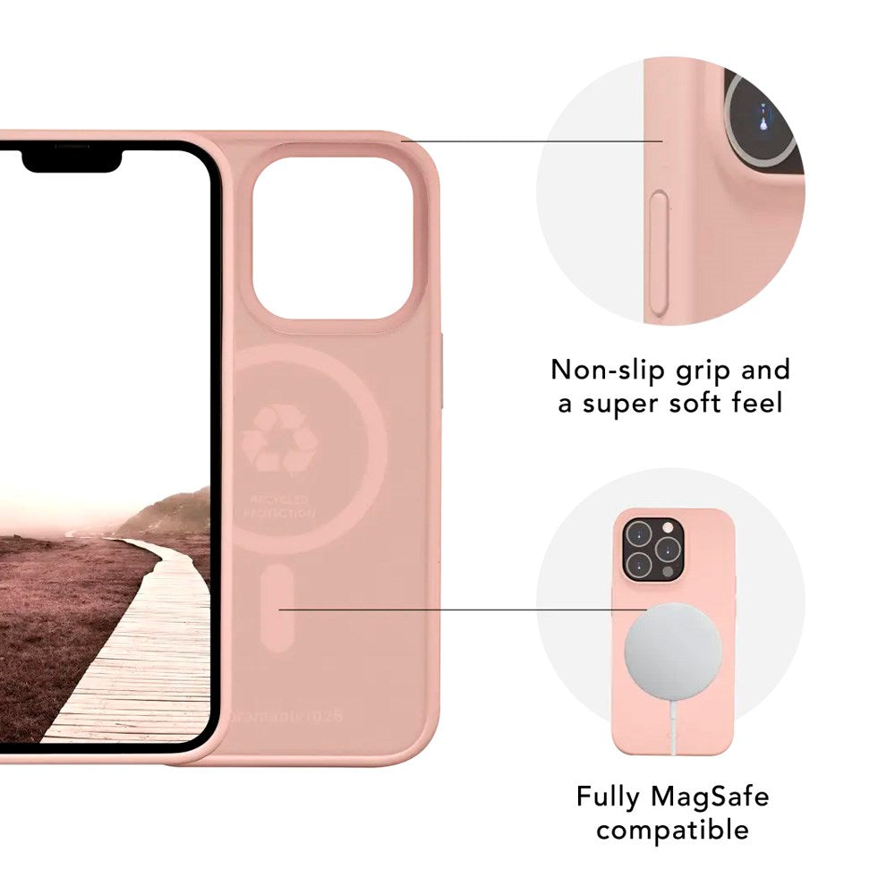 dbramante1928 iPhone 14 Pro Pro Monaco Case - 100% Recycled Plastic - Pink Sand