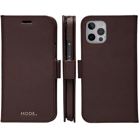 Dbramante1928 iPhone 12/12 Pro New York 2-in-1 Leather Flip Case - Brown
