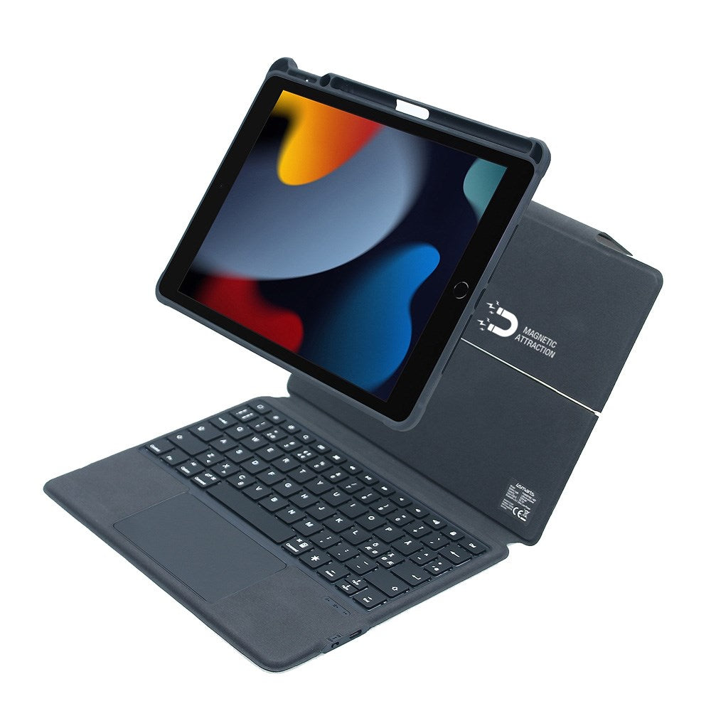 4Smarts Keyboard w. Case for iPad 10.2 - Solid Pro Nordic Layout - Black