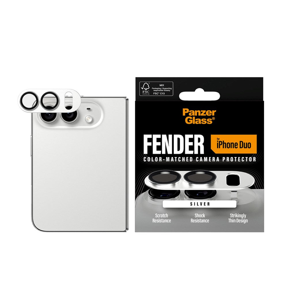iPhone Duo PanzerGlass FENDER Camera Lens Protection - Silver