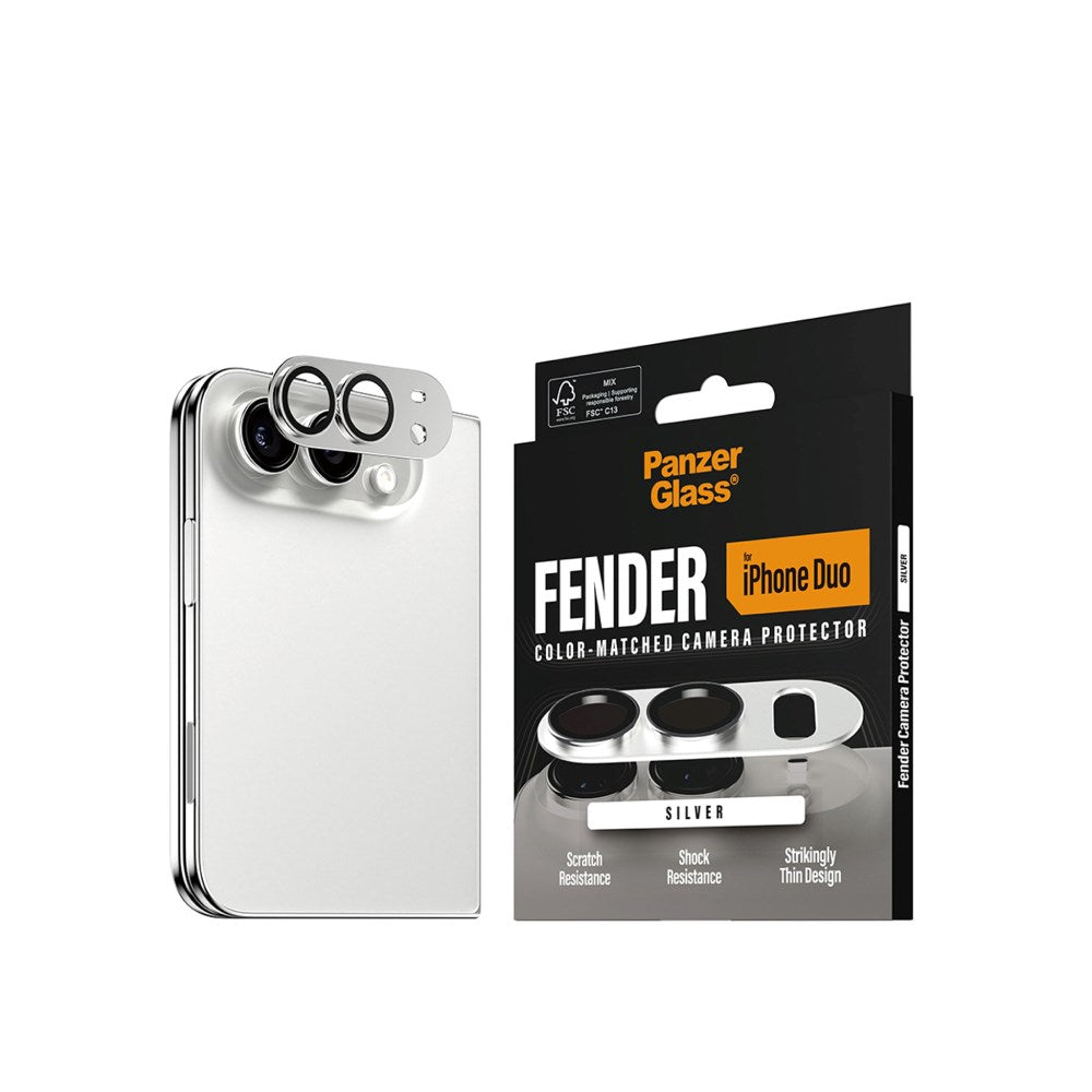 iPhone Duo PanzerGlass FENDER Camera Lens Protection - Silver