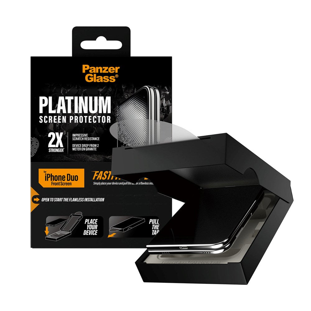 iPhone Duo PanzerGlass Platinum Sub Screen Protector m. FASTFIT IN-A-BOX - Transparent