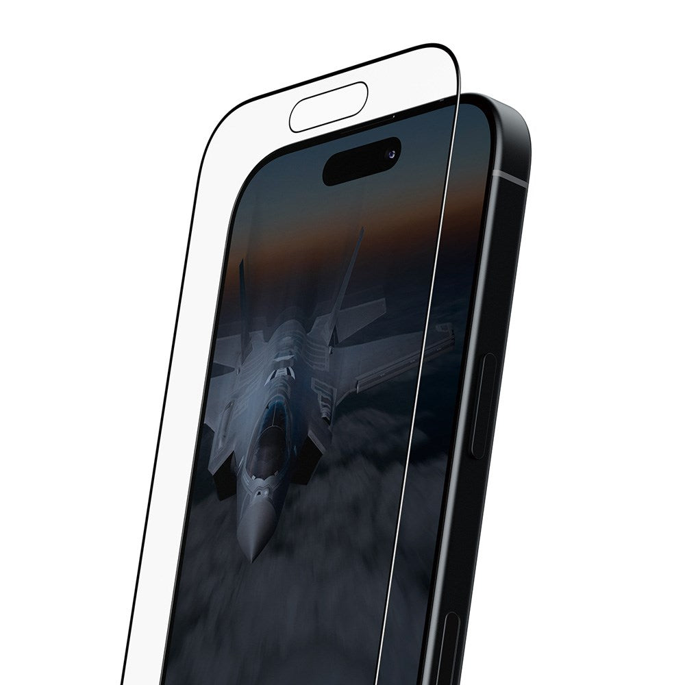 PanzerGlass iPhone 17 / 16 Pro Stealth Screen Protection - Ultra-Wide Fit - Transparent / Black Edge