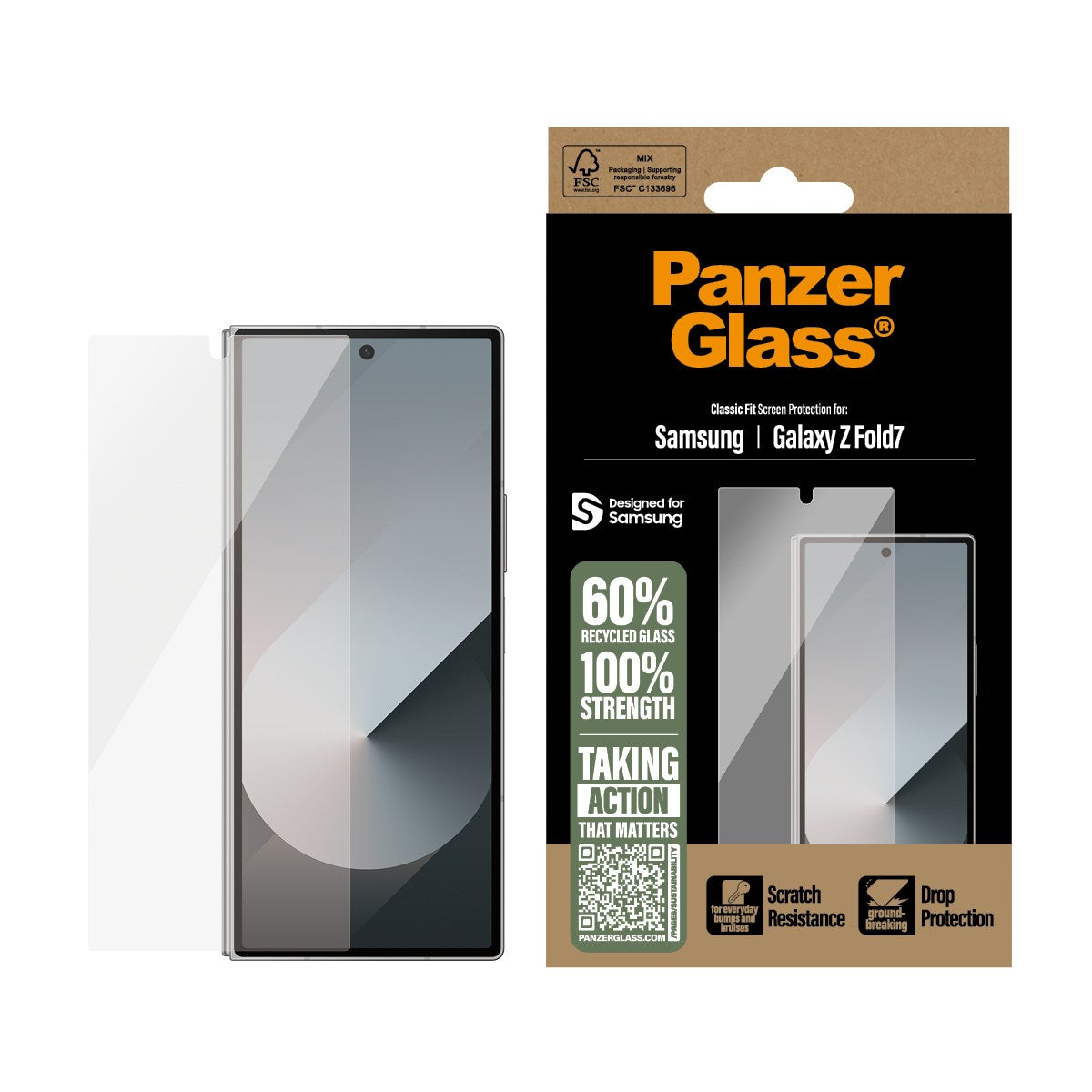 PanzerGlass Samsung Galaxy Z Fold7 Ultra-Wide Fit Screen Protector Glass - Transparent