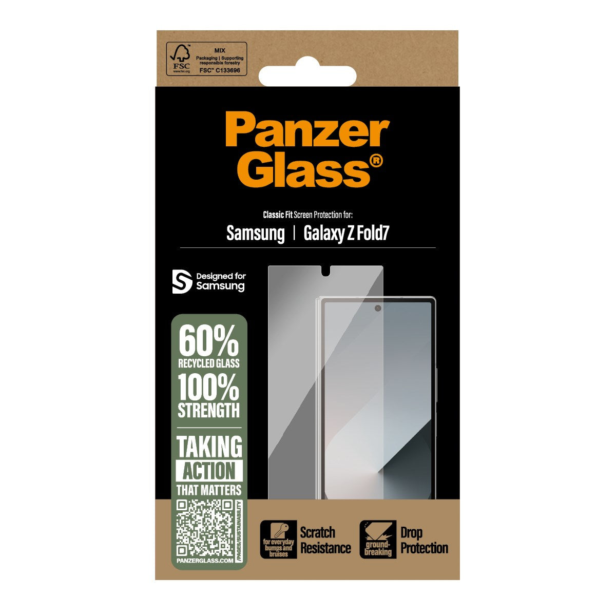 PanzerGlass Samsung Galaxy Z Fold7 Ultra-Wide Fit Screen Protector Glass - Transparent