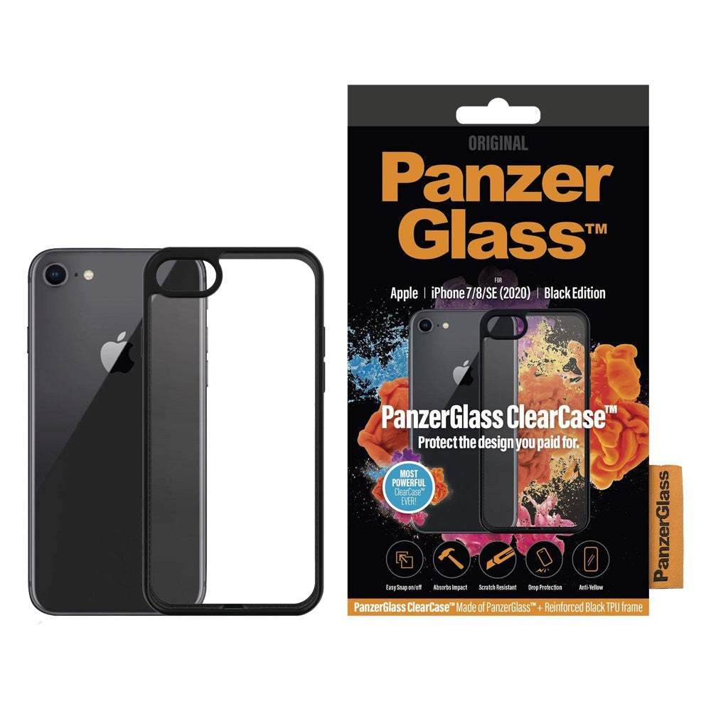 iPhone SE (2022 / 2020) / 8 / 7 / 6 / 6S PanzerGlass ClearCase w. Black edges