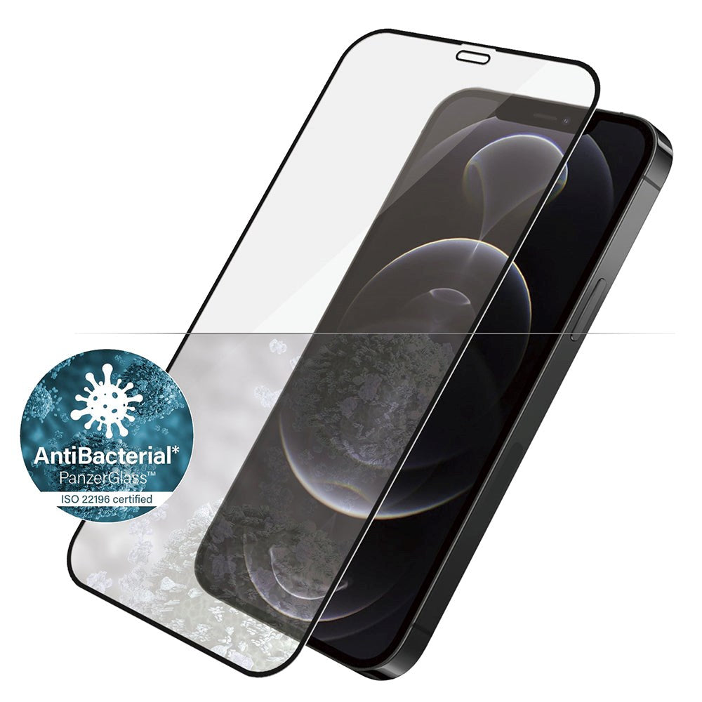 iPhone 12 / 12 Pro PanzerGlass Antibacterial Screen Protector - Case Friendly - Black