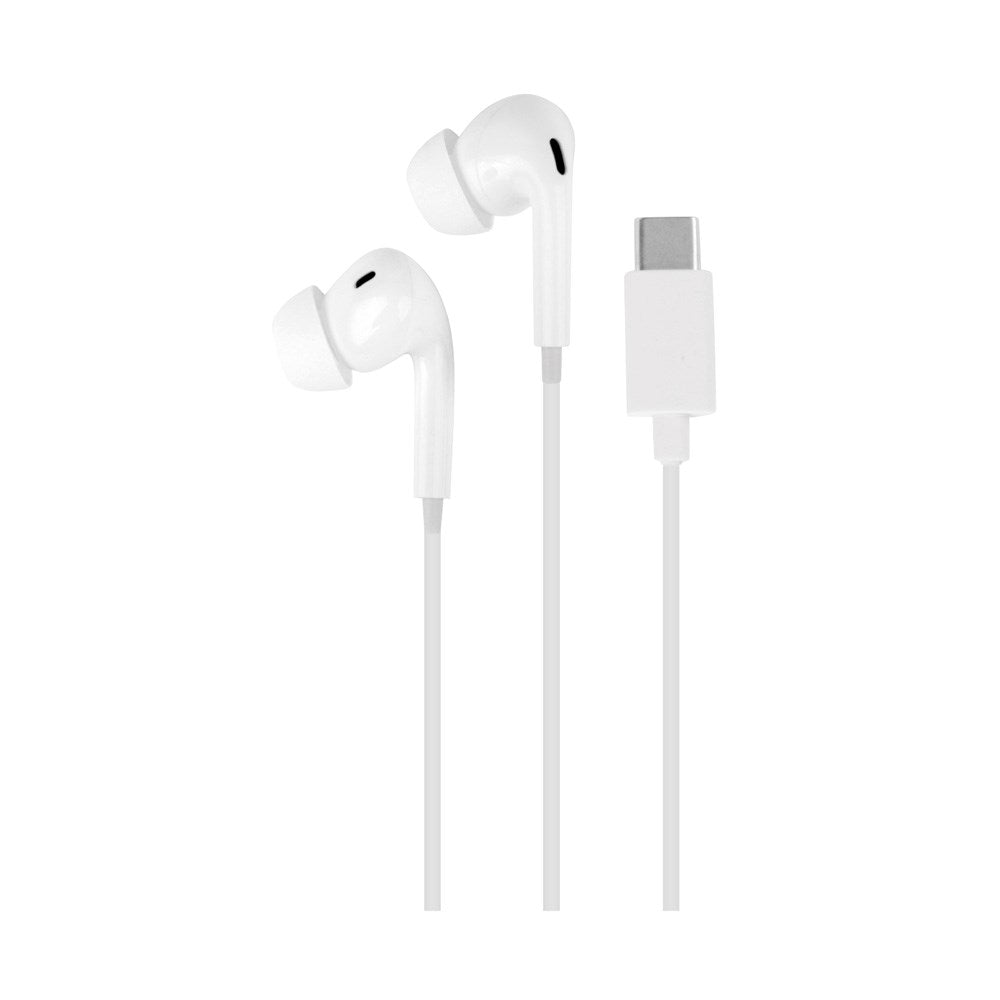 Puro USB-C Wired Stereo In-Ear Earphones – Comfort, Clear Sound, and Ease of Use - White