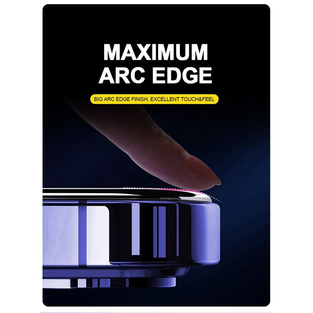 iPhone 16 Mobile Origin Screen Protector Glass with Applicator - Transparent / Black Edge