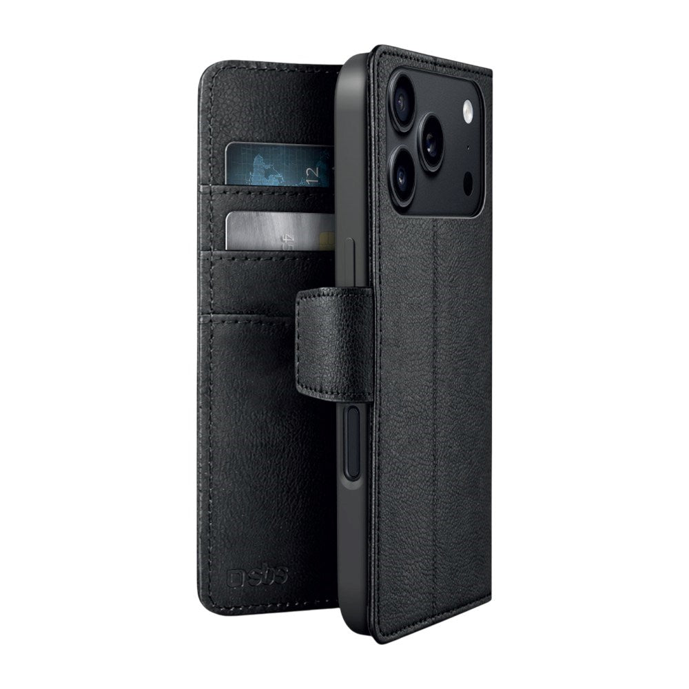 iPhone 18 Pro SBS Wallet Classic Mag Flip Case - MagSafe Compatible - Black