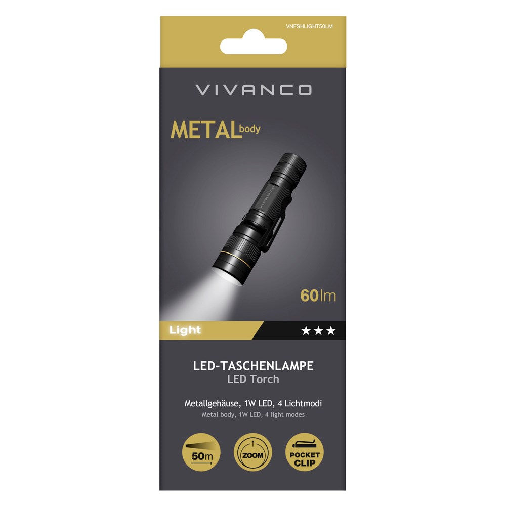 Flashlight 1W 60lm - Black