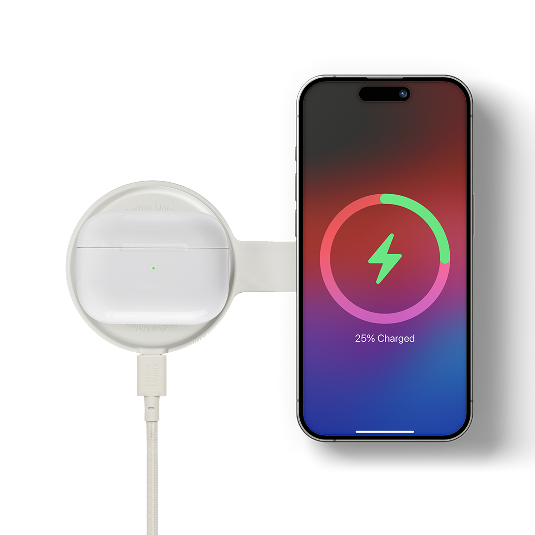 Native Union Voyage 2-in-1 Qi2 Wireless Charger - Beige