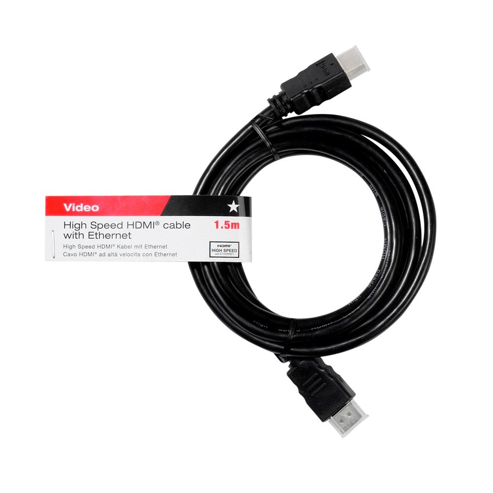 Vivanco HDMI Cable (Male to Male) with Ethernet - 1.5m - Black