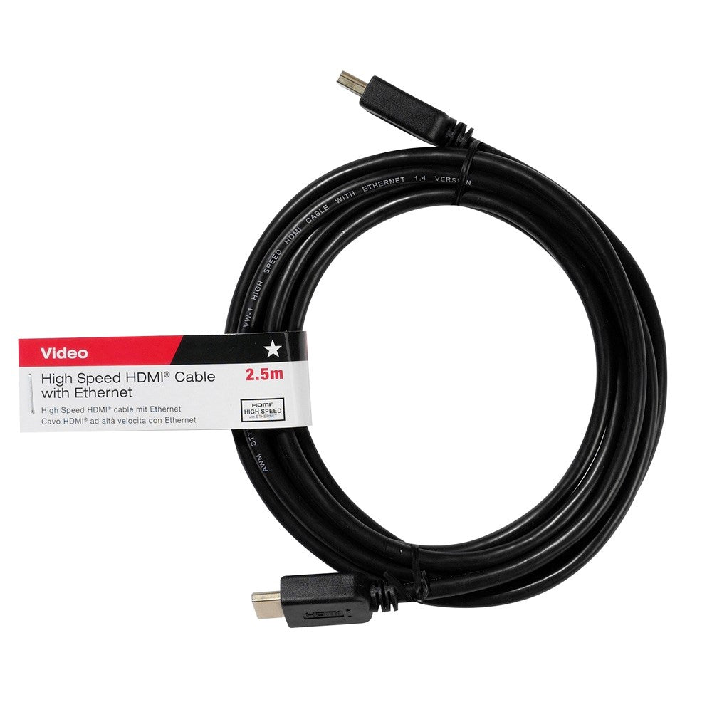 Vivanco HDMI 1.4 Cable (Male to Male) 4K / 24Hz - 2.5m - Black