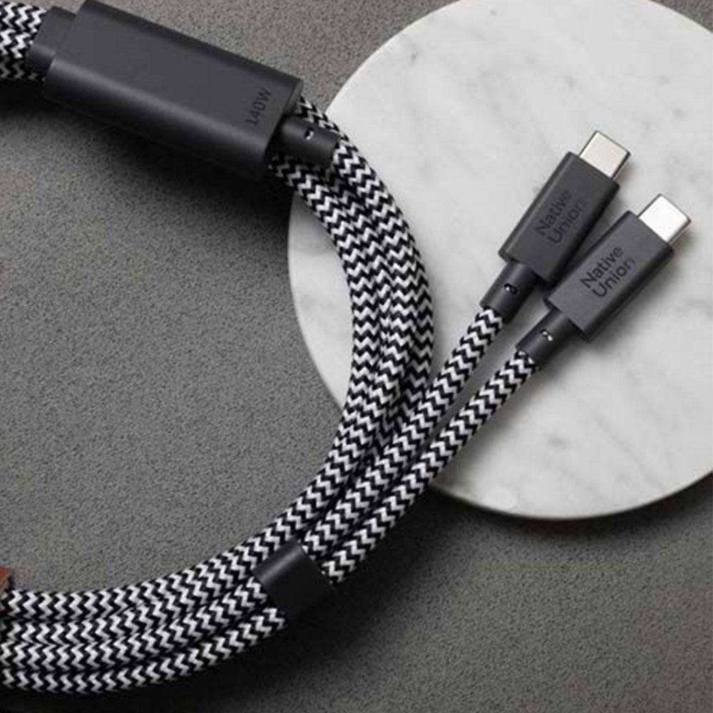 Native Union 2-in-1 USB-C to USB-C Cable 140W - 2m - Zebra