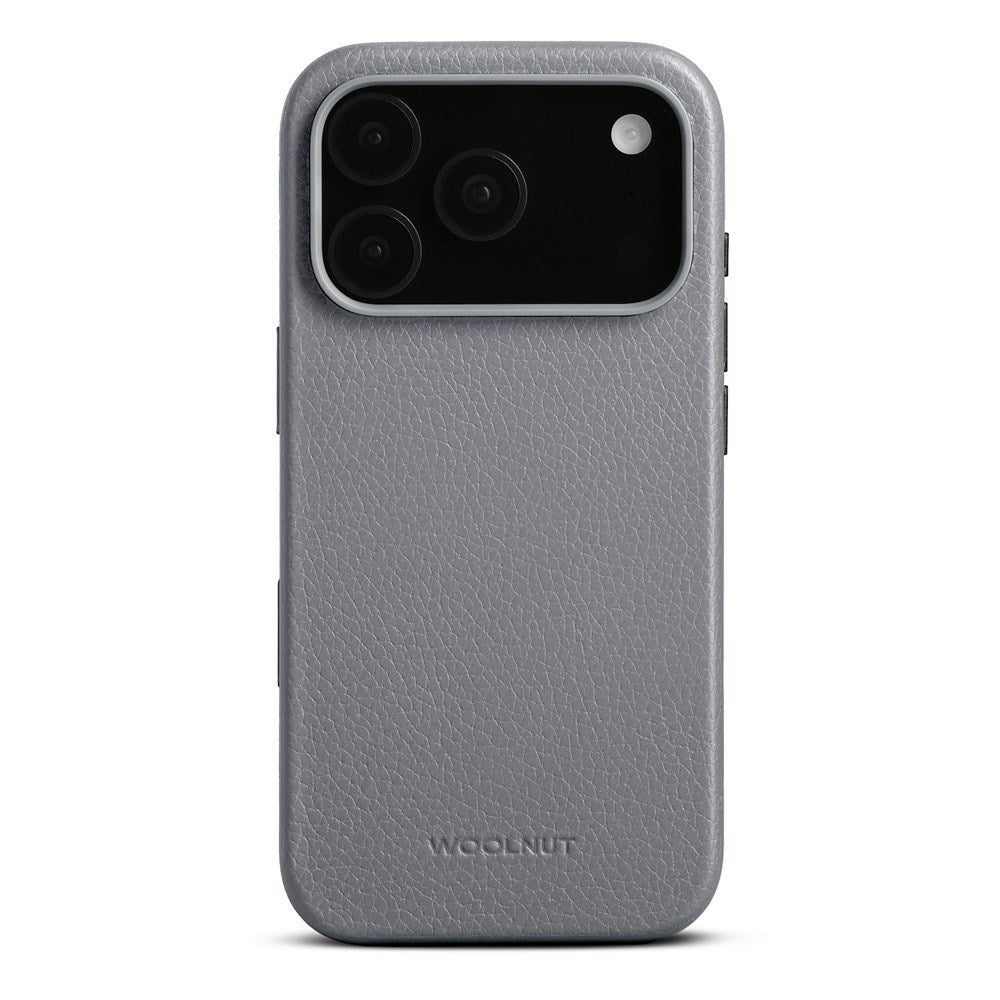 WOOLNUT iPhone 17 Pro Full Grain Leather Case - MagSafe Compatible - Grey