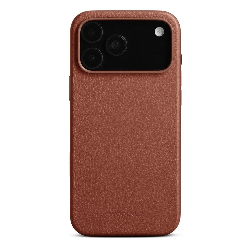WOOLNUT iPhone 17 Pro Max Full Grain Leather Case - MagSafe Compatible - Brown