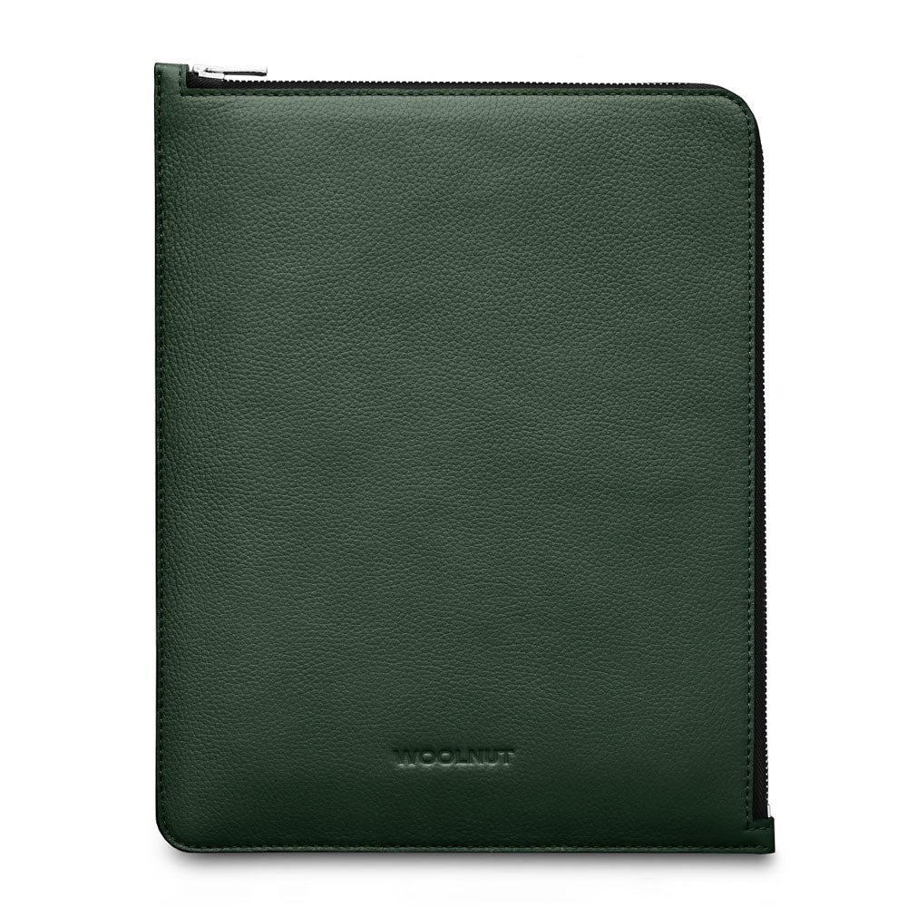 Woolnut iPad / Tablet (23 x 29 cm) Genuine Leather Folio Sleeve - Green