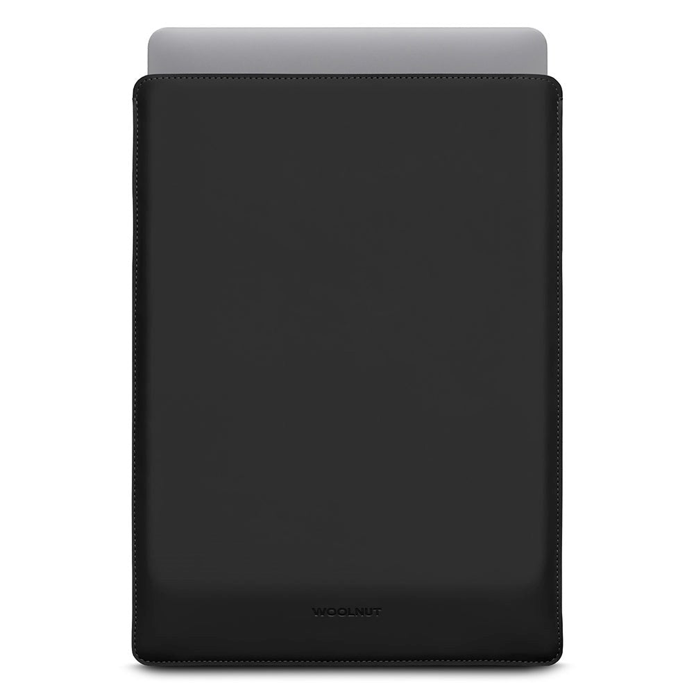 Woolnut Real Leather Sleeve for MacBook / Laptop (370 x 260mm) - Black