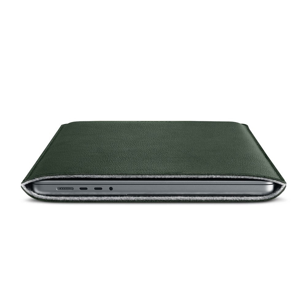 MacBook Pro 16" M4 / M3 / M2 / M1 (2024 - 2021) Genuine Leather Folio Sleeve - 27.5 x 37.5 cm - Green