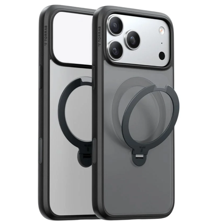 iPhone 18 Pro / 17 Pro TORRAS Ostand Q3 Spin Case - MagSafe Compatible - Black