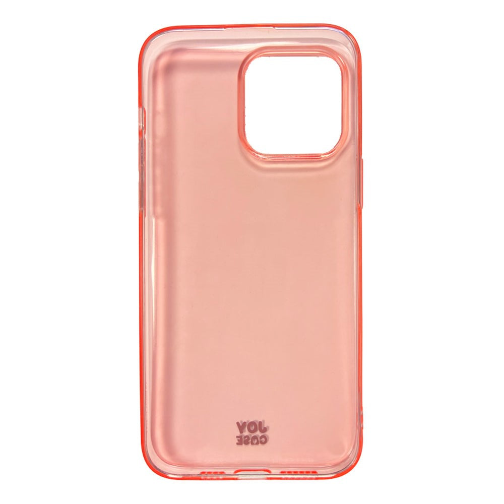 iPhone 14 Pro Max Joy Case Flexible Plastic Case - Transparent / Pink